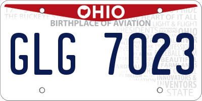 OH license plate GLG7023