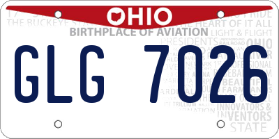 OH license plate GLG7026