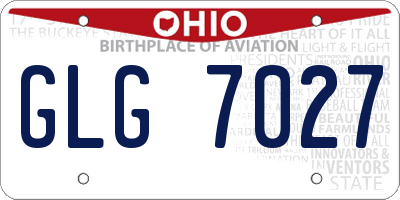 OH license plate GLG7027