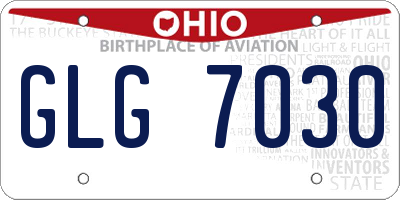 OH license plate GLG7030