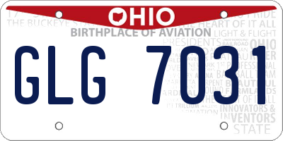 OH license plate GLG7031