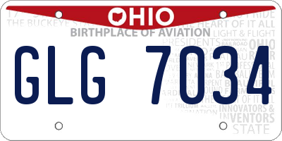 OH license plate GLG7034