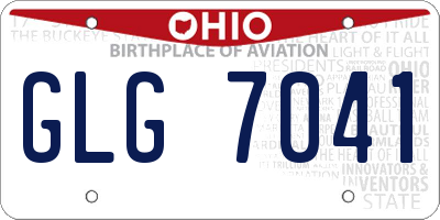 OH license plate GLG7041