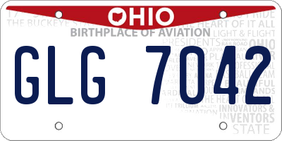OH license plate GLG7042