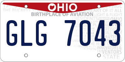 OH license plate GLG7043
