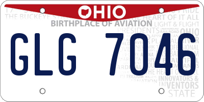OH license plate GLG7046