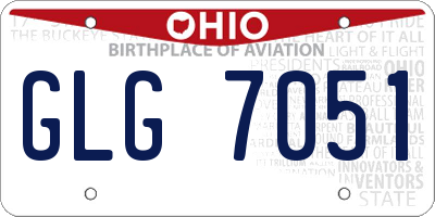OH license plate GLG7051