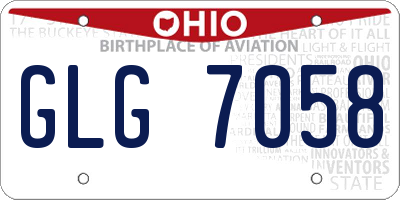 OH license plate GLG7058