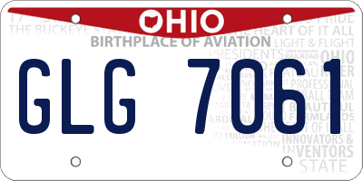 OH license plate GLG7061