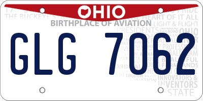 OH license plate GLG7062