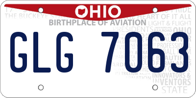 OH license plate GLG7063