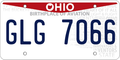 OH license plate GLG7066