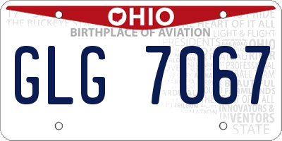 OH license plate GLG7067