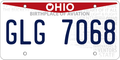 OH license plate GLG7068