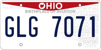 OH license plate GLG7071