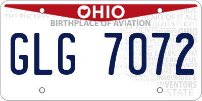 OH license plate GLG7072