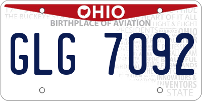 OH license plate GLG7092
