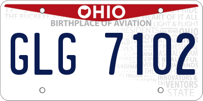 OH license plate GLG7102