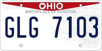 OH license plate GLG7103