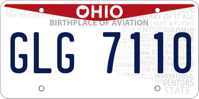 OH license plate GLG7110