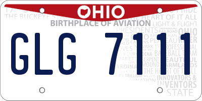 OH license plate GLG7111