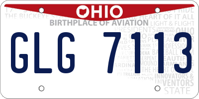 OH license plate GLG7113