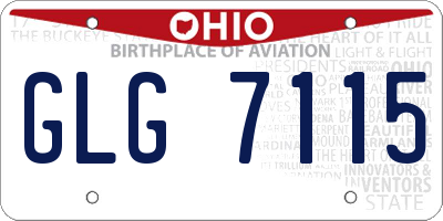 OH license plate GLG7115