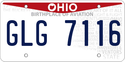OH license plate GLG7116