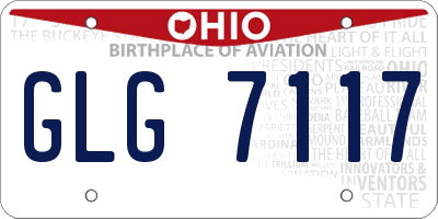 OH license plate GLG7117