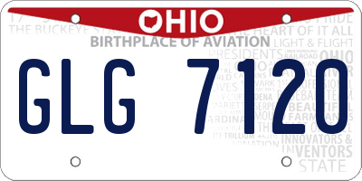 OH license plate GLG7120