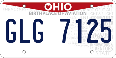 OH license plate GLG7125
