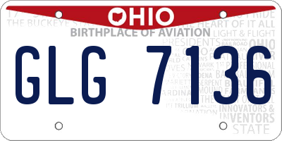 OH license plate GLG7136