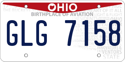 OH license plate GLG7158