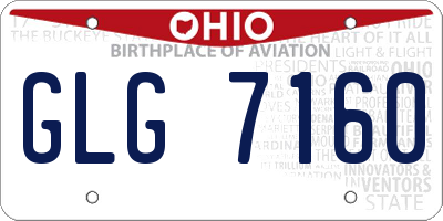OH license plate GLG7160