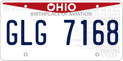 OH license plate GLG7168