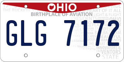 OH license plate GLG7172