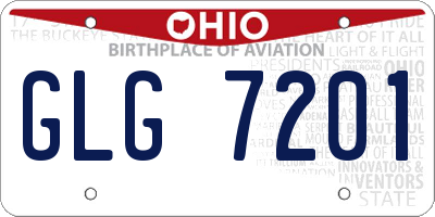 OH license plate GLG7201