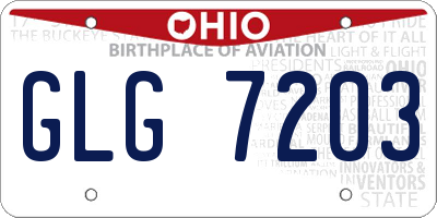 OH license plate GLG7203
