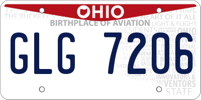 OH license plate GLG7206