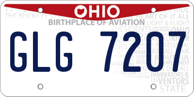 OH license plate GLG7207