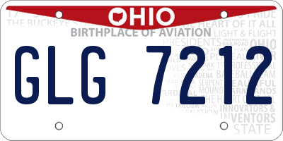 OH license plate GLG7212