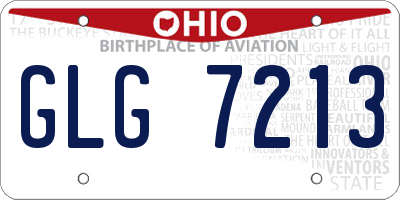 OH license plate GLG7213