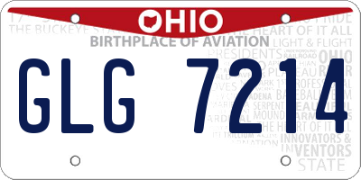 OH license plate GLG7214