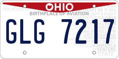 OH license plate GLG7217