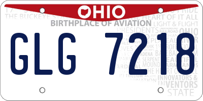 OH license plate GLG7218