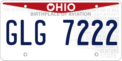 OH license plate GLG7222