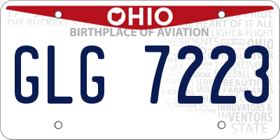 OH license plate GLG7223