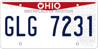OH license plate GLG7231