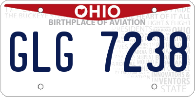 OH license plate GLG7238
