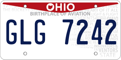 OH license plate GLG7242